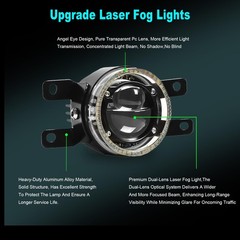 Angel Eye Laser LED Fog Lights with DRL HB&LB For 2016-2025 Honda Civic Sedan…
