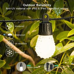 Outdoor String Lights 118FT Smart Patio with 59ft, ‎RGBIC+Warm White