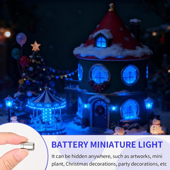 12 Pack Mini LED Lights, Blue Light Small LED Lights Battery Powered for Crafts,