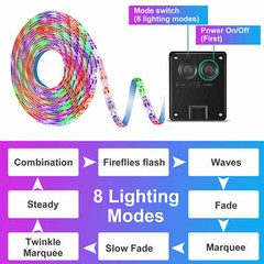 Solar LED Strip Light Flexible Lamp Outdoor Garden Home Patio 150/300 led