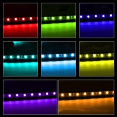 Car RGB 48 LED Light Strip Interior Atmosphere Neon Lamp Remote Control for Car