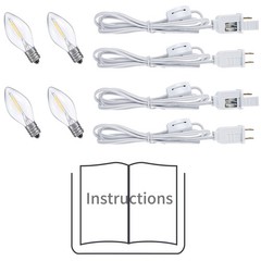 6Ft Christmas Village Lights Cord with On/Off Switch Holiday Craft Decorations