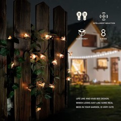 50 LED Solar Powered Bee String Lights Outdoor Yard Garden Decor Waterproof Lamp