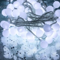 Battery Power 49FT Ball LED Strip Lights 8 Modes Waterproof Outdoor Yard Decor