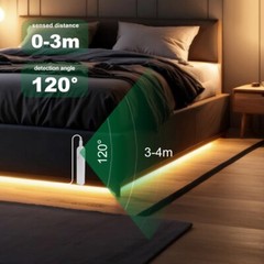COB LED Strip Light 5V 320LEDs/M Motion Sensor Dimmable Flexible DIY Backlight