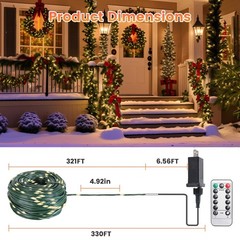 1000 LED Fairy String Lights Christmas Tree Wedding Xmas Party Outdoor Decor