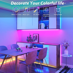 50Ft Outdoor LED Strip Lights Waterproof IP65 RGB w/ Remote & App Control