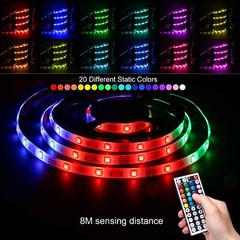 32ft Flexible 3528 RGB LED SMD Strip Light Remote Fairy Lights Room TV Party USA