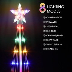 6FT Multicolor LED Animated Outdoor Christmas Tree w/8 Modes for Xmas Yard Decor