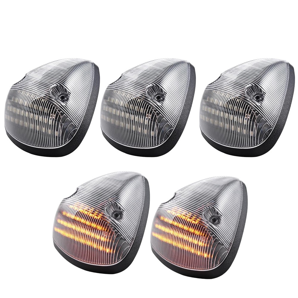 5PCS Amber Clear Lens LED Cab Roof Marker Lights Compatible with 1994-1998 RA…