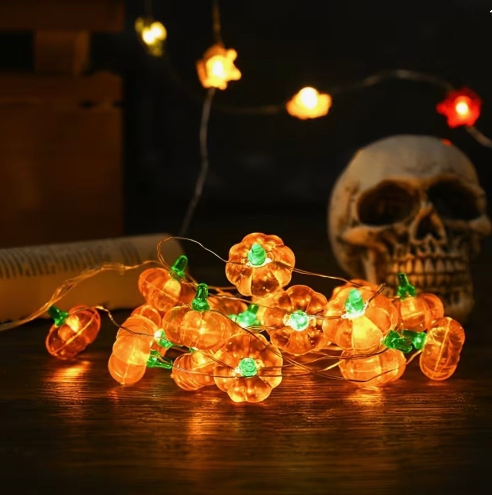 6.5 Feet Pumpkin String Novelty 20 Fairy Lights Autumn Garland New