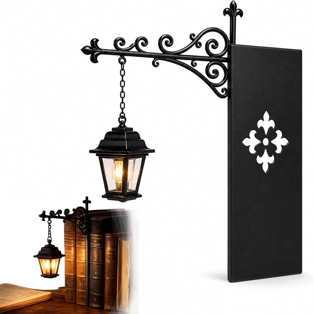 Library Lantern-Decorative Bookshelf Lighting, Miniature Hanging Shelf Lamp