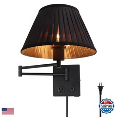 Homkin Plug In Wall Sconce 17 Swing Arm Wall Lamp Plug In Cord And Dimmable