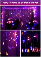 Butterfly Fairy Lights for Bedroom Curtain Ceiling Wall Decor USB Plug-in 120…