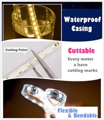Iekov Rgb Led Strip Light Ac 110-120V Flexible/Waterproof/Multi
