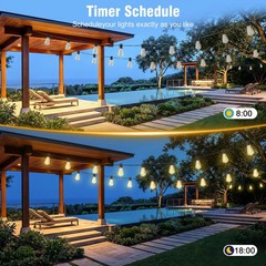 25FT String Lights Outdoor Waterproof LED Patio Lights with Remote