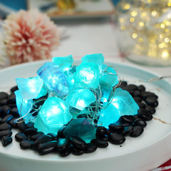 Natural Fluorite String Lights Battery Operated with Remote Timer | Sea Glass Ra