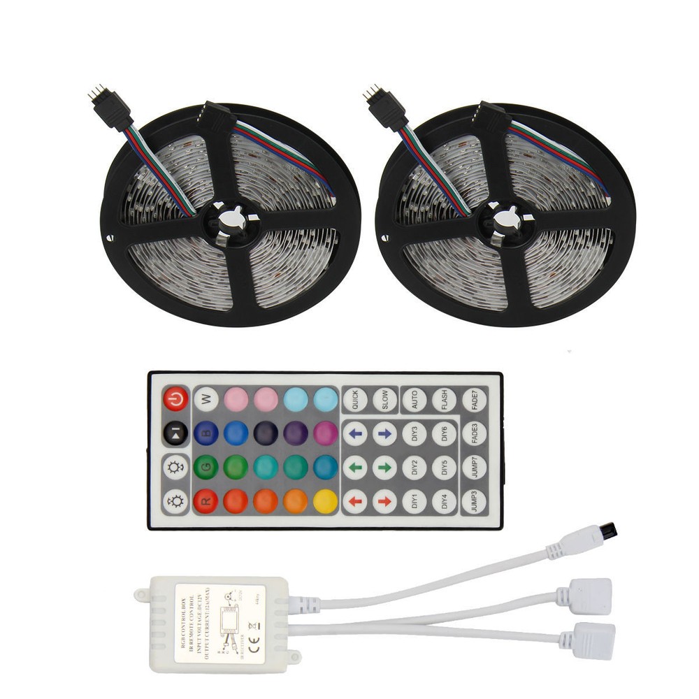 10M 600Leds 3in1 Set RGB Non-Waterproof SMD 3528 LED Strip Light + 44Keys Remote