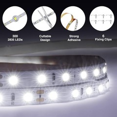 Safe 5M Dimmable LED Light Strip – Bright Daylight White for Aesthetic Touches