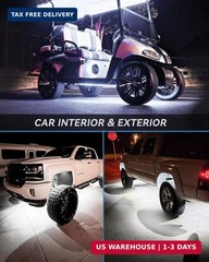 12V Led Light Strip 24″ Connectable White Led Strip Lights for Cars Golf Cart Mo