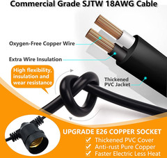 2 Pack X 27Ft Outdoor String Lights, S14 LED, IP65 Waterproof, Connectable, Warm