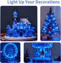 12 Pack Mini LED Lights, Blue Light Small LED Lights Battery Powered for Crafts,