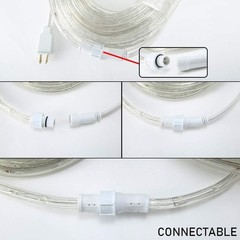 50ft 360 LED Waterproof Rope Lights, 110V Connectable Indoor Outdoor White Le…