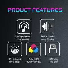 Sound Music Light Voice Activated Pickup Rhythm RGB LED Strip Tube Car Bar Lamp