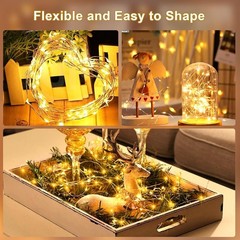 33Ft String Lights Battery Operated with Remote Control Timer, 100LED 4 Pack …