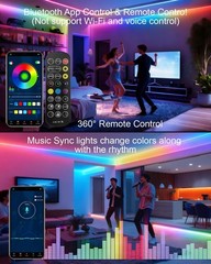 RGBIC LED Strip COB Outdoor 80ft Waterproof App Control