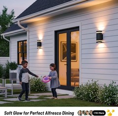 Tesjaso Dusk To Dawn Outdoor Wall Light Modern Up Down Led Wall Sconce Aluminum