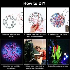 Neon LED Light Glow EL Wire String Strip Rope Decor for Car Party + Controller