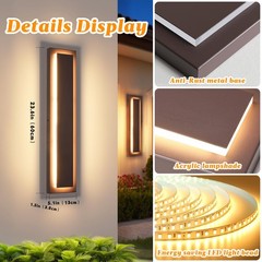 Zsmaiku 24 In Long Outdoor Led Wall Lights Modern Exterior Garage Wall