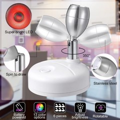 12 Pcs Battery Operated Spotlights Indoor LED Spot Display, White