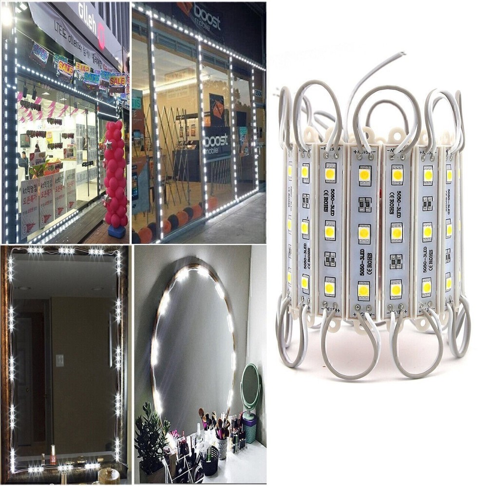 10ft~200FT 5050 SMD 3 LED Module Club Bar STORE FRONT Window Light Sign Lamp Kit