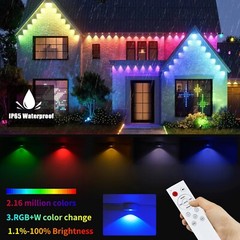 Permanent Outdoor Lights,150ft with 108 LED Eaves Light for Halloween Decoration