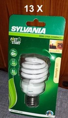 Lot 25 SYLVANIA Energy Saving Light Bulbs 20W 95W Dimmable
