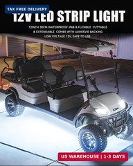 12V Led Light Strip 24″ Connectable White Led Strip Lights for Cars Golf Cart Mo
