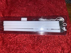 Set of 4 LED Light Strip Kit Cool White 5000-5500K Plastic White Cord X000RXBN9N