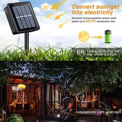 Solar Rope Lights Outdoor Waterproof LED PVC Tube Fairy String Light Garden xmas