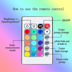 LED Strip with 24 Keys Remote Control, 2M Battery Powered Strip Lights for Party