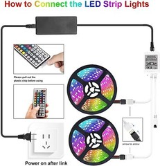 USA 32ft LED Strip Lights Remote Control Bedroom for Indoor Outdoor Use