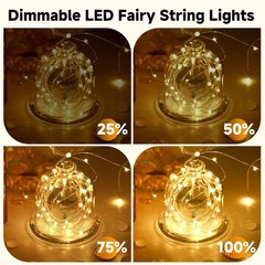 4 Pack Battery Fairy Lights with Remote, 160FT 480LED, Warm White