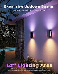 Outdoor UpDown Wall Light, 2 Pack, 1200LM RGBICWW Smart Porch Lights | 64 Scene