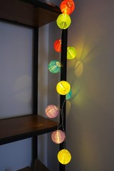 RJZZ Lantern String Lights Multicolor Lantern Lights 9.4Ft Nylon Lanterns wit…