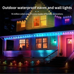 100FT 60 Leds Permanent Outdoor RGB Smart LED Eaves Lights for Wedding Party DIY
