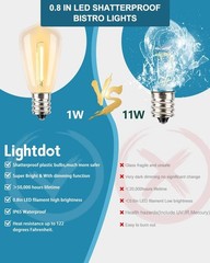 Art Deco LED Bistro String Lights – 300FT with 96 Vintage Bulbs, Waterproof
