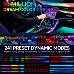 Dreamcolor Acrylic Interior Car LED Strip Lights with App&Remote