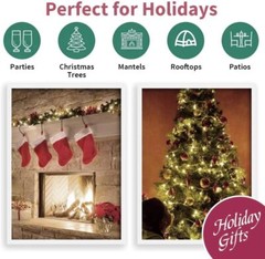 Superbright Extendable Clear White Wire Christmas Lights Decoration 100lights 19