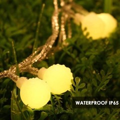 Battery Power 49FT Ball LED Strip Lights 8 Modes Waterproof Outdoor Yard Decor